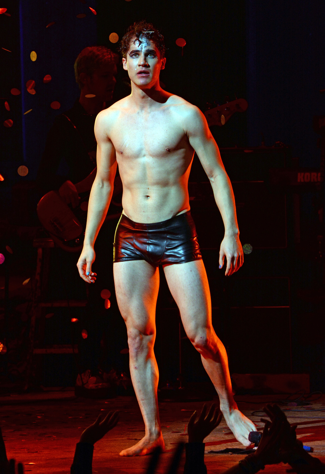 darrencriss-news-blog: [UHQ] Darren Criss onstage during his debut curtain call for