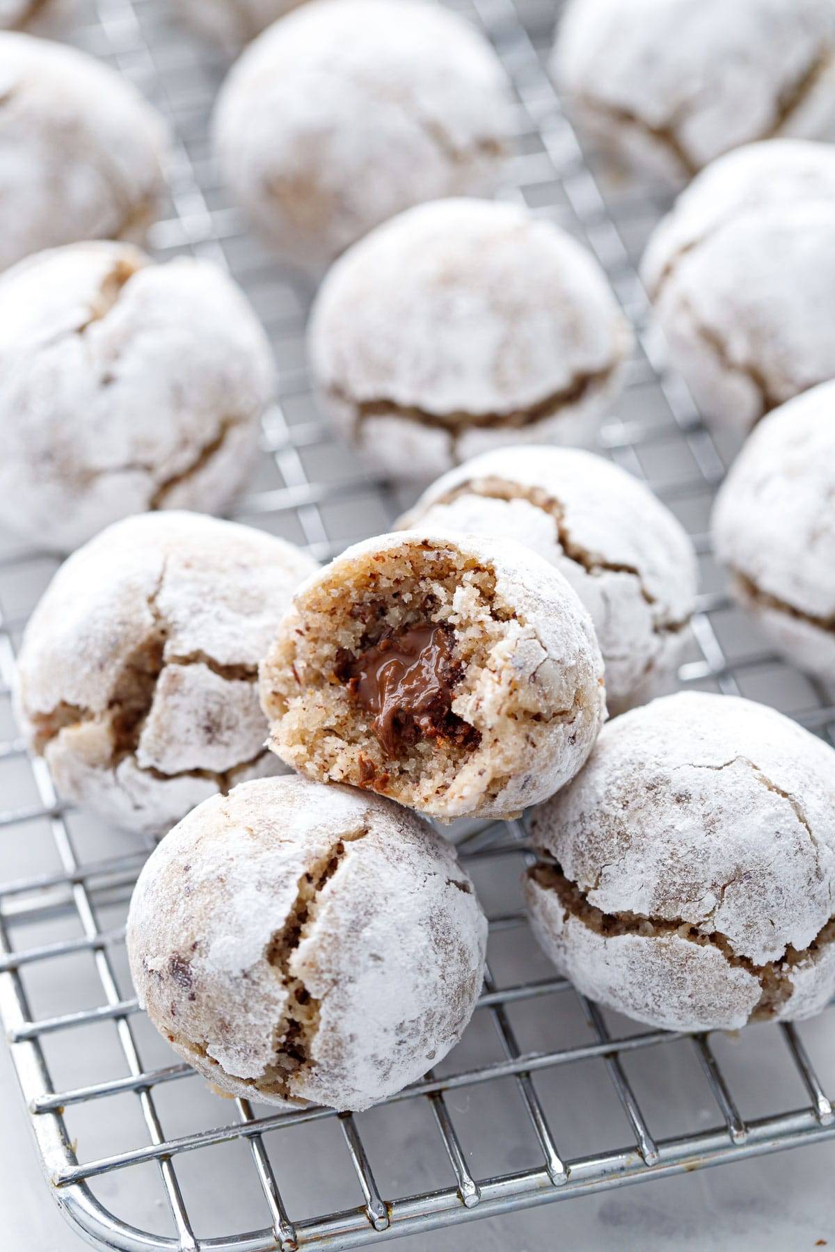 Full Cravings Stuffed Hazelnut Amaretti Cookies