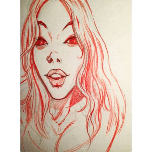 Some stranger drew me last night!  #Pretty #Art #GirlsWithPiercings #InLove #PrettyInPink