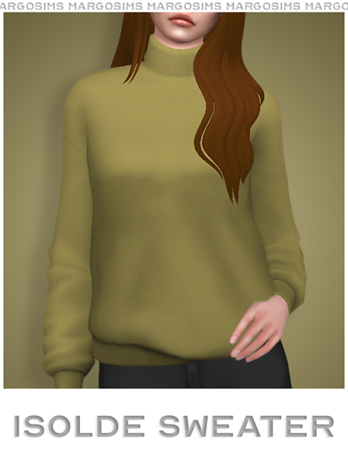 margosims: Isolde Sweater base game compatible 18 swatches female teen to elder color palette by @mo