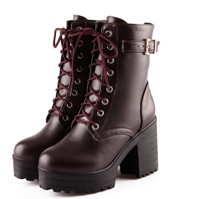 High heel motorcycle boots women