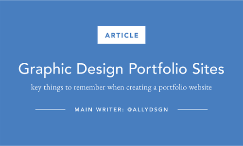 studioblrcollective: Graphic Design Portfolio Sites Key things to remember when creating a portfolio