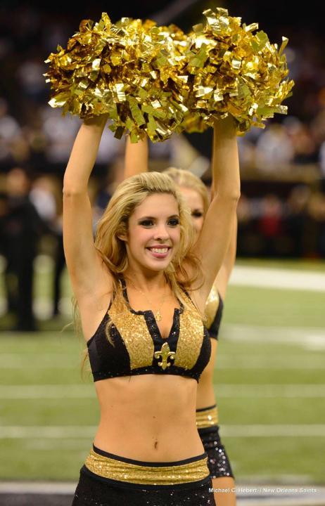 sports-babes:  New Orleans Saints cheerleaders the Saintsations shaking pom poms and rocking bikinis prior to their NFL playoff showdown with the Seahawks.  2 persons I would love 2 meet