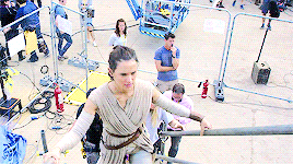 owengrady:  Daisy Ridley behind the scenes of ‘Star Wars: The Force Awakens’.