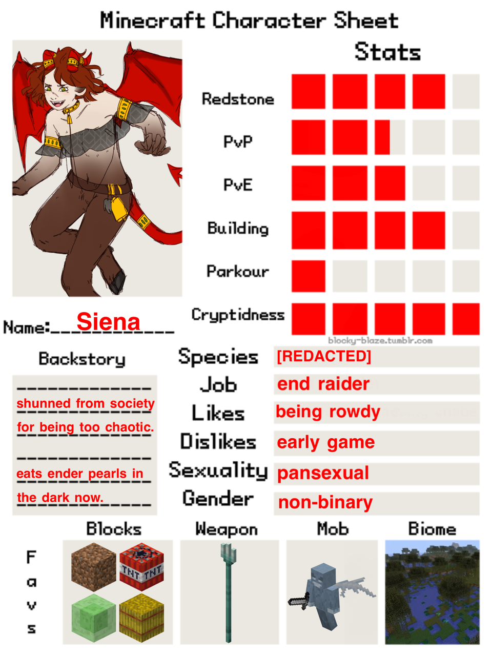 Minecraft character sheet: Star by Skieley on DeviantArt