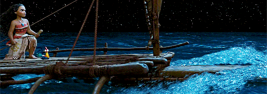 sansqstark: I am Moana of Motunui. Aboard my boat, I will sail across the sea, and