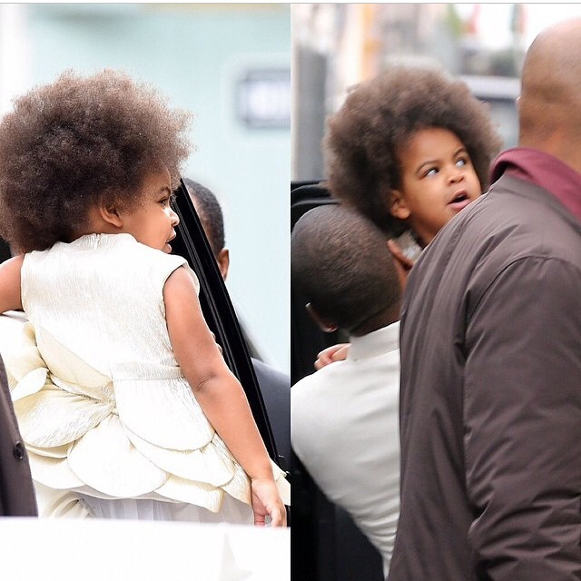 blackgirlsrpretty2:  thequeenshive4:  Beyoncé, Jay Z and Blue Ivy arriving at Solange’s