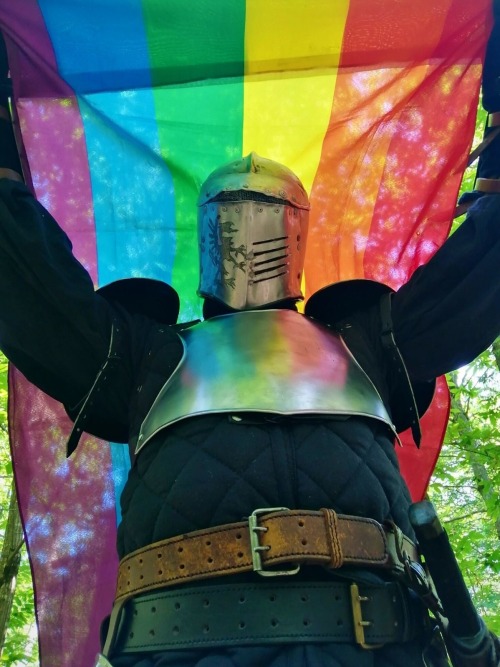 thefingerfuckingfemalefury:lillenta:All my love and admiration go to my partner for accepting to do this pride knight photo shooting during a terribly hot day.Happy pride month everyone <3True love! :D 
