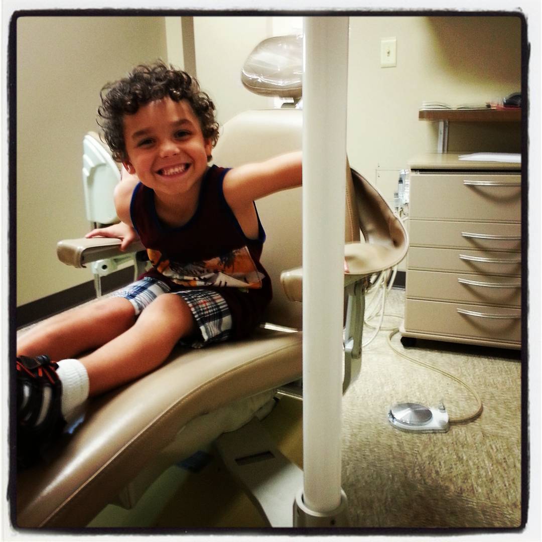 Skyys first dentist appointment. (: #myson #skyy #myboy #denstist #firsttime #bigboy