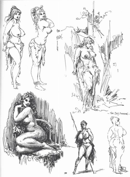 comicbooknudes:Witzend #13. More figure studies from the sketchbooks of Roy G. Krenkel.