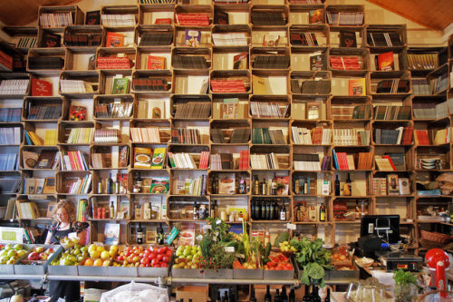 Bookshelves I Have Longed For #174:Bookstore/market in Obidos, Portugal.