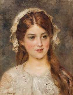 23silence:  Konstantin Makovsky (1839-1915) - Portrait of a young girl 