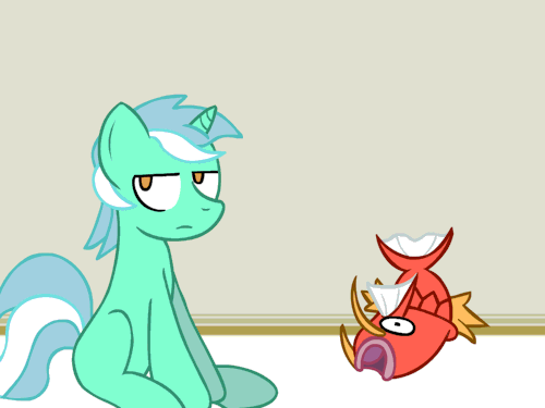my-little-pokemon:Bonbon caught Grimer and Lyra caught Magikarp. (pff hahah)These were what you voted for!Guest update brought to you by Help a Blue Horse (Easily one of my favorite ask blogs)  xD!