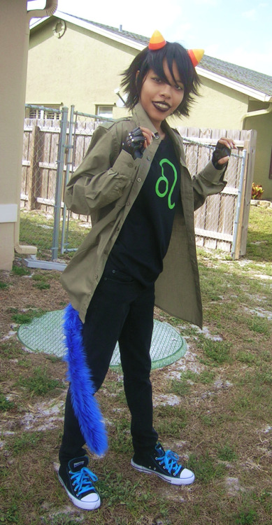 are mew looking for a fight, punk? :33- - -me as humanstuck!nepeta, wore horns as my aesthetic preference ! leftover shots