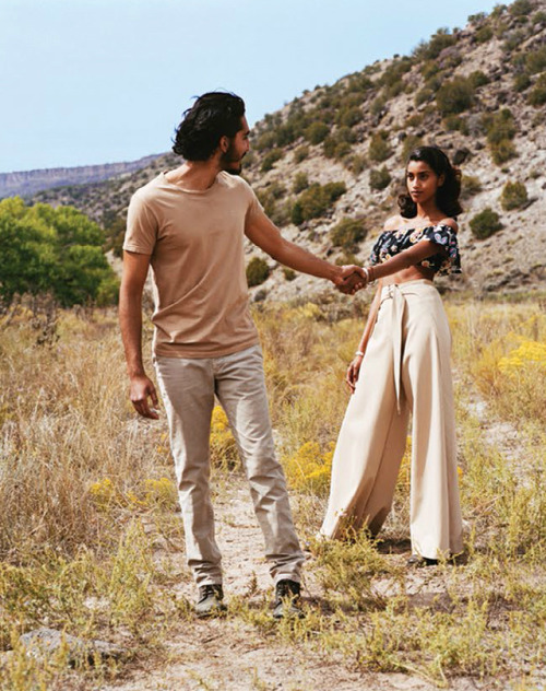 nya-kin:Imaan Hammam and Dev Patel by Alasdair McLellan for Vogue