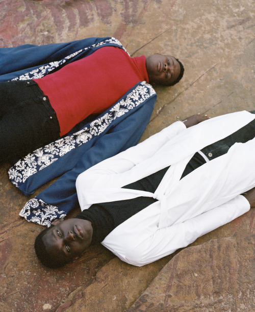 ohthentic:  sickymag: KYLE for sickymag.com Photography Kyle WeeksFashion Nana PaònModels Maxwell Annoh and Prince Tona   Oh
