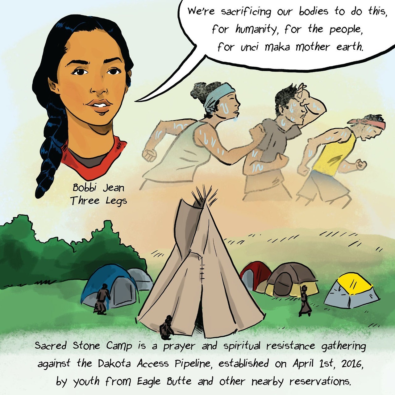 It went up a little back but I have been bad about updates. But the comic i wrote about the Standing Rock Youth Runners has been up at the NIB
https://thenib.com/oceti-youth-runners?id=evan-keeling&t=author