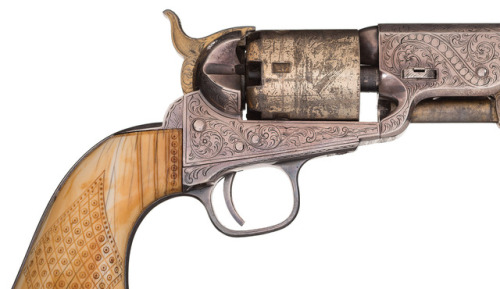 peashooter85 - Colt Model 1851 Navy revolver with carved Mexican...