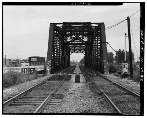 americanbuildings:SOUTH PORTAL. - Chicago & Western Indiana Railroad Bridge, Spanning Sanitary &
