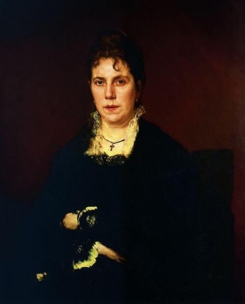 Portrait of Sofia Nikolaevna Kramskoy, the artist’s wife, 1879, Ivan KramskoiMedium: oil,canva