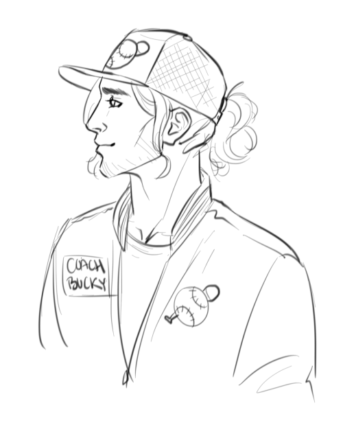 hello-shellhead: Baseball coach Bucky as warm-up for @taleasedubh :)