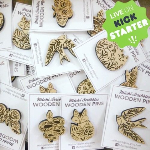 My wood pins are live! Visit https://www.kickstarter.com/projects/1702153739/artistic-wooden-animal-