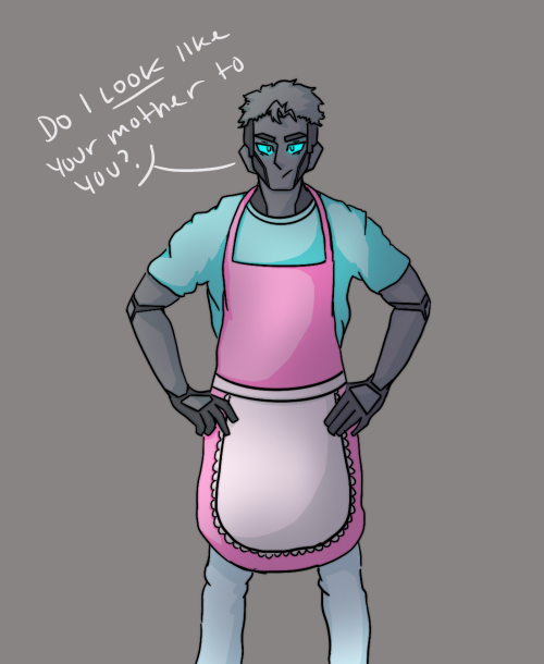 Request for “more of zane in his apron” by @lennon-cuddlywump