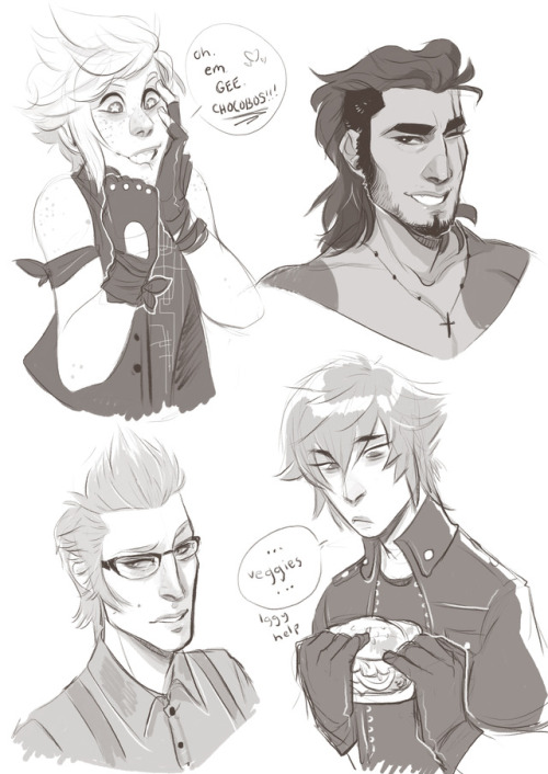 envyhime:  I’m still working on getting their personalities down, so my challenge for this sketch page was to draw them how I pictured them, not trying too hard to make it pretty but trying to keep it relatively on model. :) This is my first ever time