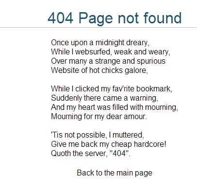 404 page not found