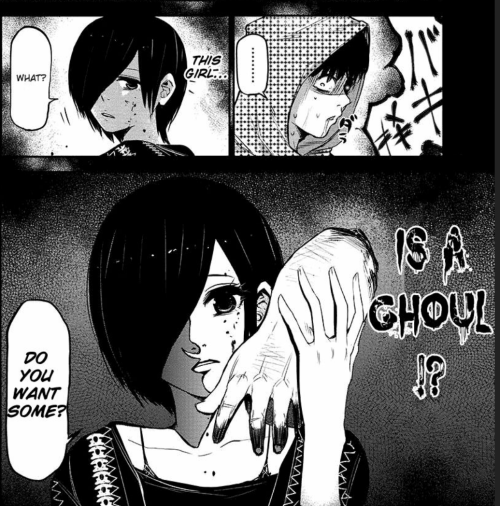 warning–known–fangirl:  Touka made a better impression on Haise than she did with Kaneki.