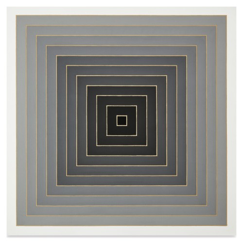 Frank Stella acrylic and graphite on canvas 68 ⅞ by 68 ⅞ in. 174.9 by 174.9 cm.signed and dated &lsq