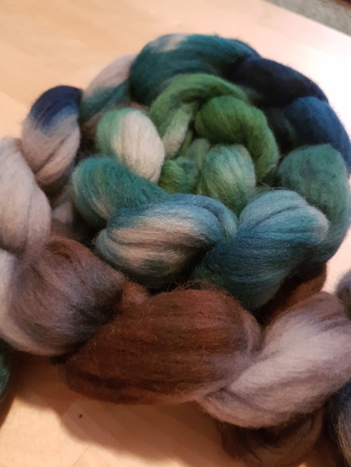 Trees, Moss and, Forest Streams. Same dye batch, but three different fibre blends. The could all be 