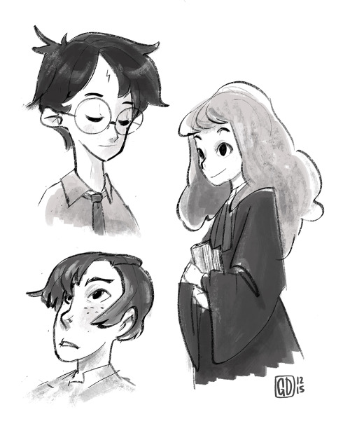 I re-read some HP. Have some HP doodles!