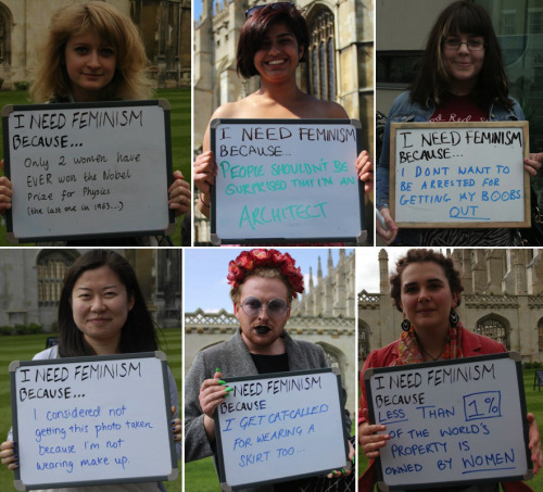 latentpower:  awkwardsituationist:  cambridge university students were asked on campus why they needed feminism. here are 60 answers. click the link for over about 600 more.   This is amazing 