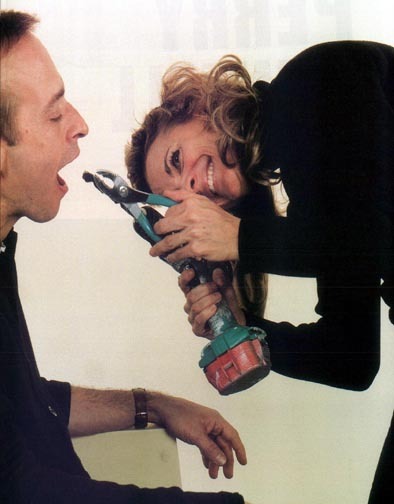 heytinafey:Amy and David Sedaris photographed by Leeta Harding, 2001