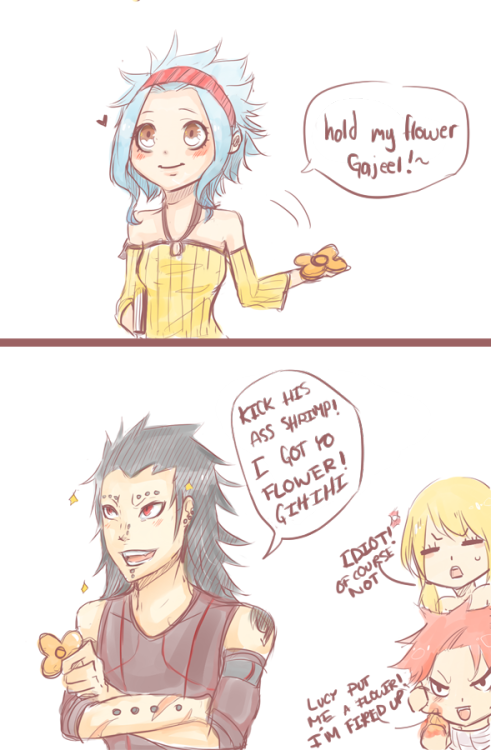 eqqlo:  Ultra silly comic LOL, inspired by THIS and THIS   IDK, Levy is super nice but somebody said somethin really gross about her, Gajeel is just excited about how his shrimp is gonna fight with someone. (Levy react like that because she just spend