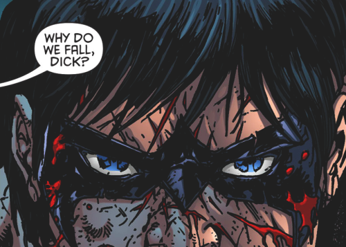 justiceleaque: We get up to push back. ➥parallel scenes: Batman Begins + Nightwing #30