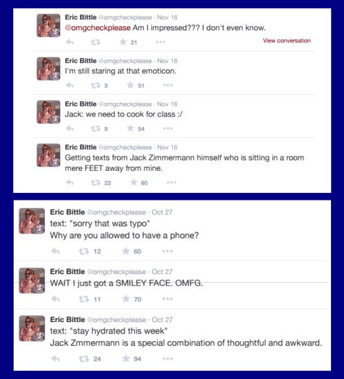 tdkeh:A bunch of Bitty’s tweets about Jack being awkward with technology/pop culture. (Read ea