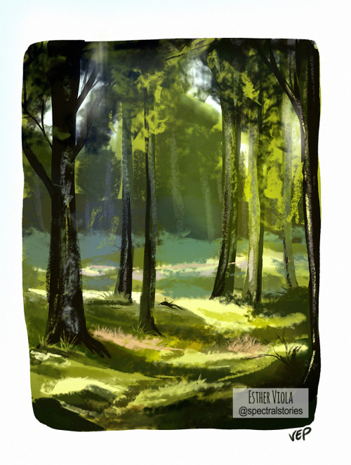 Speedpaint. I like practicing speed painting with environments. The lighting, trees, and colors are 