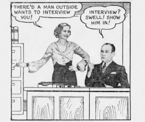 hello-that-happened: yesterdaysprint: Daily News, New York, January 8, 1932 Glad to see we&rsqu