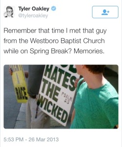 katscatwhiskers:  tyler oakley + the westboro