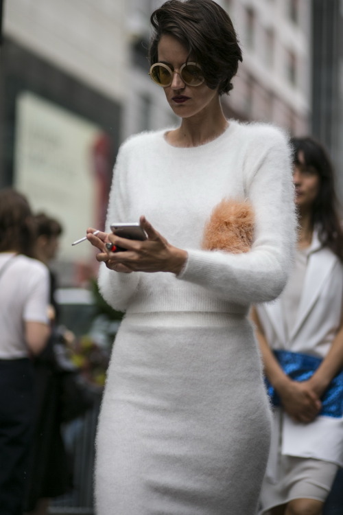wgsn:  Head to toe texture seen on the streets of #NYFW #SS16