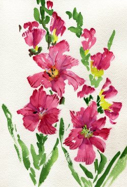 havekat: Glad to Be In The Pink Watercolor,