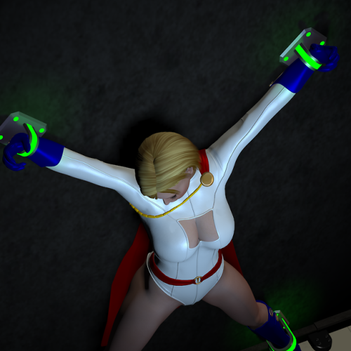 Some more 3D Poser art of me as Power Girl, as my unconscious body is returned to the cell to recove