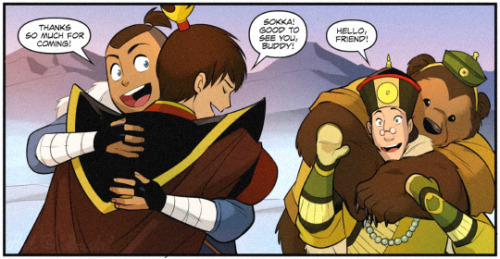 kristallioness: Zuko hugging his friends in the comics has me weak at the knees. * Zuko &amp; Aa