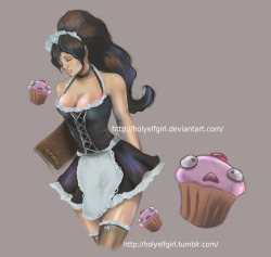 carrythe-fire:  french maid nidalee by holyelfgirl