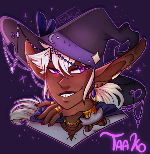 adventuresloane: its-taako-tuesday: I think he’s from TV or something [ID: A bust drawing of T