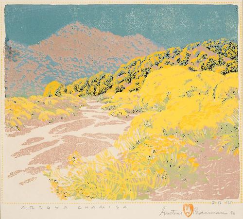 lostinthewhiteroom:Gustave BaumannArroyo Chamisa, d. 1956, color woodblock print