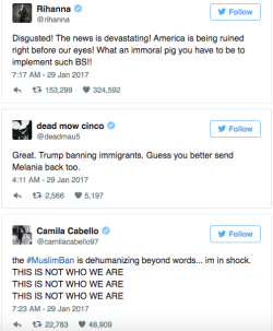 music-daily:  Musicians tweet about the #MuslimBan.