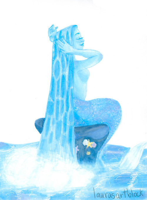 Waterfall Mermaid!www.instagram.com/laurasartblock/